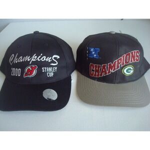 PACKERS NEW JERSEY DEVILS SNAPBACK 90S   RARE HAT CAP VINTAGE 00S Y2K S5